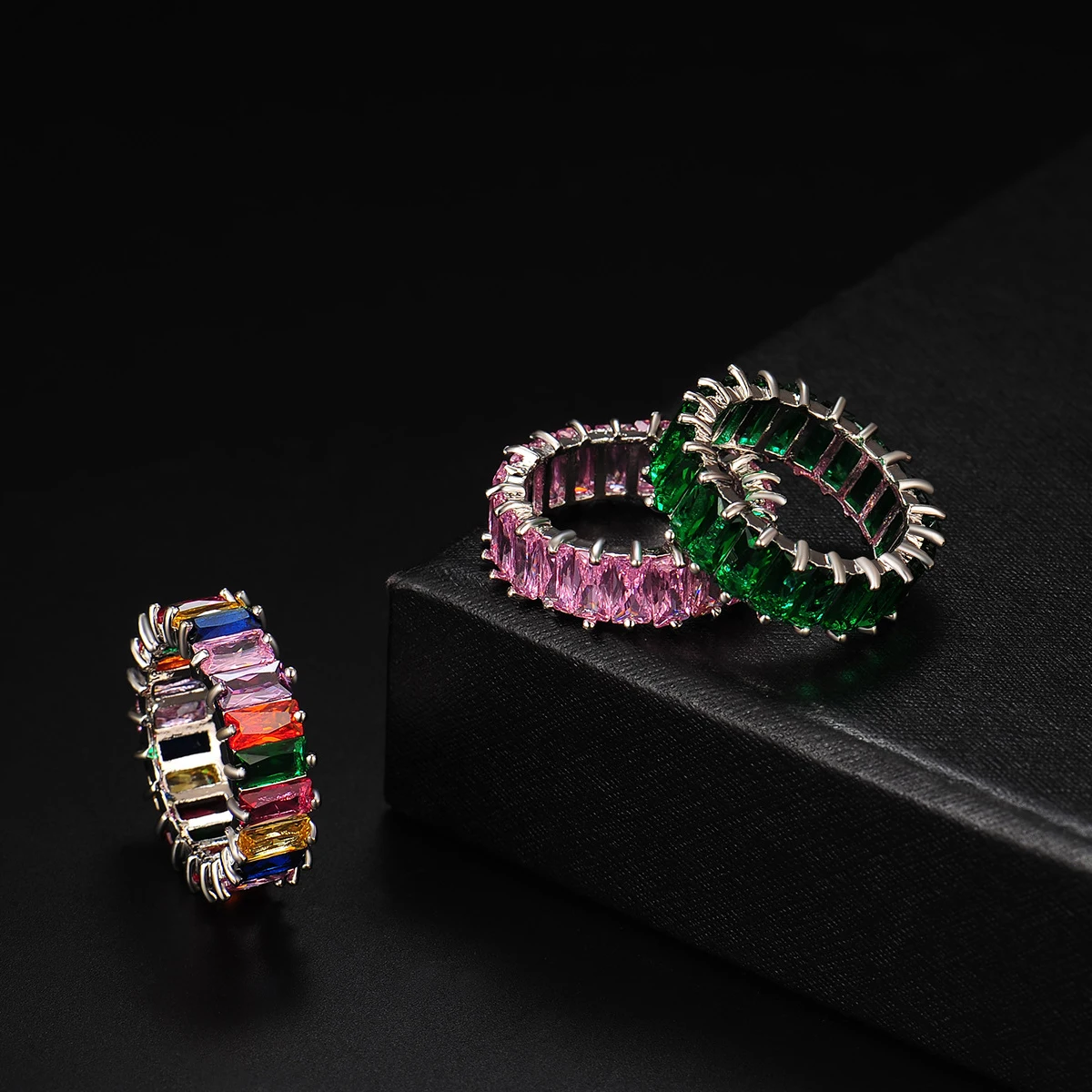 

Кольцо унисекс с разноцветным квадратным Цирконом В Стиле Хип-хоп, модное простое женское кольцо, роскошное свадебное обручальное кольцо, ювелирное изделие для мужчин