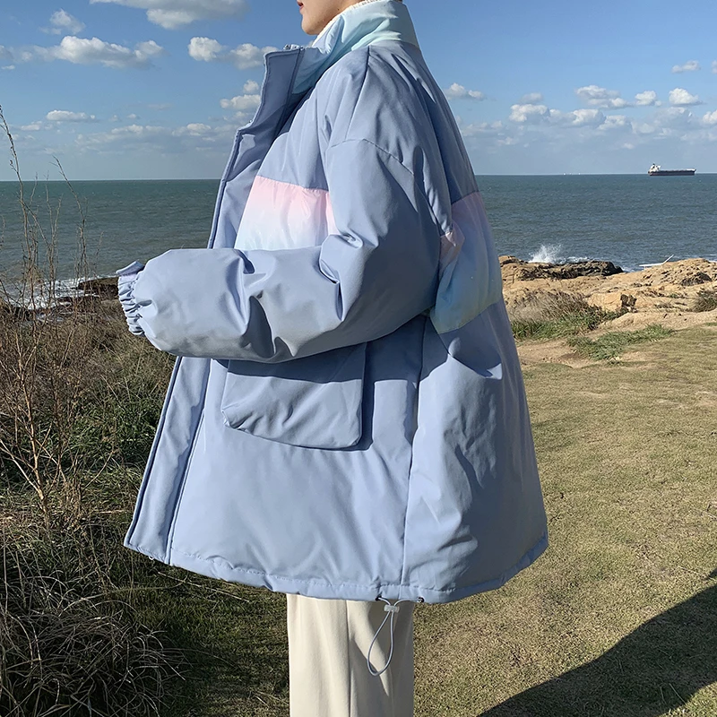 Winter Jacket Men Warm Fashion 3-color Casual Thickened Down Jacket Men Korean Loose Oversize Thick Short Coat Mens Parker M-2XL