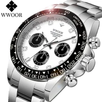 2022 new wwoor top brand mens sports quartz watches stainless steel military waterproof chronograph date luxury reloj hombre