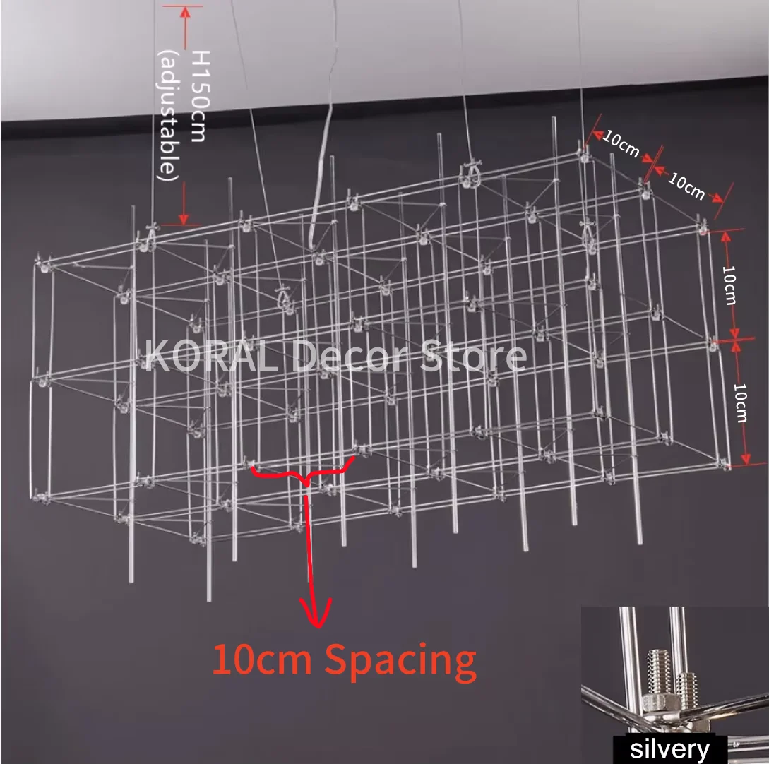 

Современная люстра для гостиной, вертикальная Большая подвесная люстра для столовой, офиса, отеля, переднего стола, кубическая Подвесная лампа