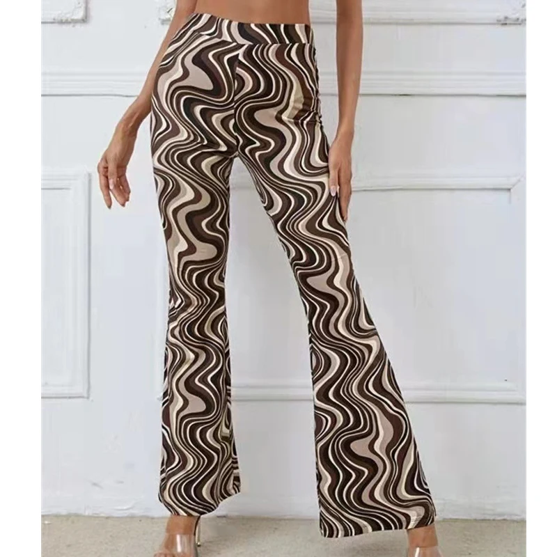 

Autumn Water Ripple Yoga Pants Women Casual Solid Fit Flared Pants Sexy Green High Waist Ladies Trousers Pantalones Mujer 24447
