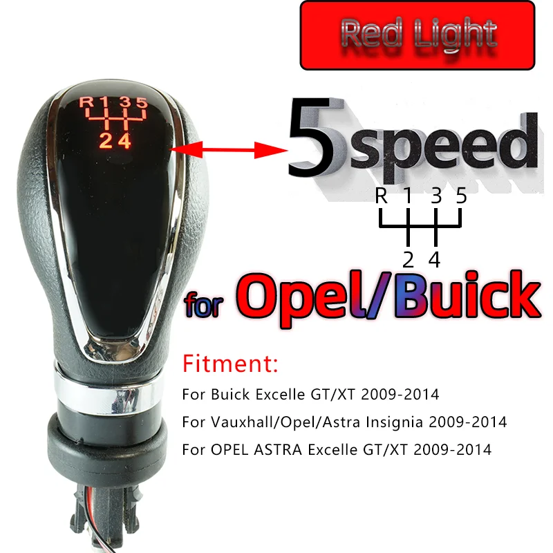 

5-скоростная светодиодная ручка переключения передач, ручка на голову для Buick/Vauxhall/Opel Astra Insignia 2009-2013, механическая коробка передач