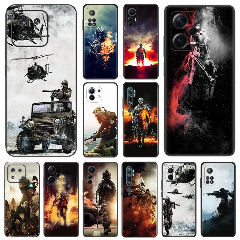 Матовые чехлы для телефонов Redmi 12 12c 13c Note12 Note13 Pro армейский солдат Xiaomi 13 Lite 12x12t 12s 4G