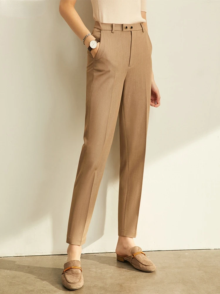 

Spring Summer Pants Female Office Lady Solid High Waist Female Trousers Fashion Straight Suit Pants For Women 11960733