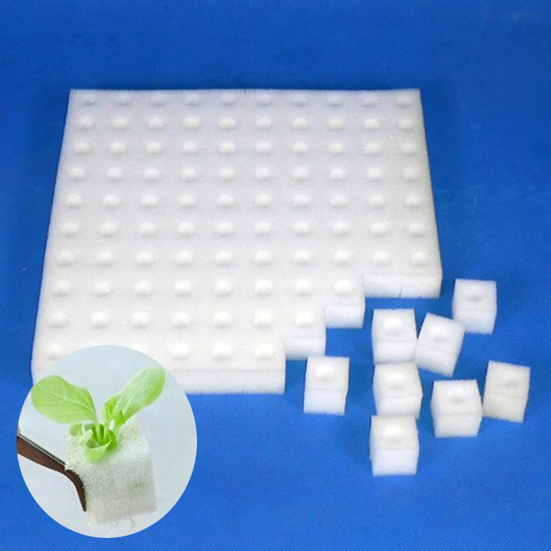 100pcs/sheet Hydroponic plant Sponge Garden Cultivation Seedling Soilless Culture Planting tools Vegetables Nursery Pots trays