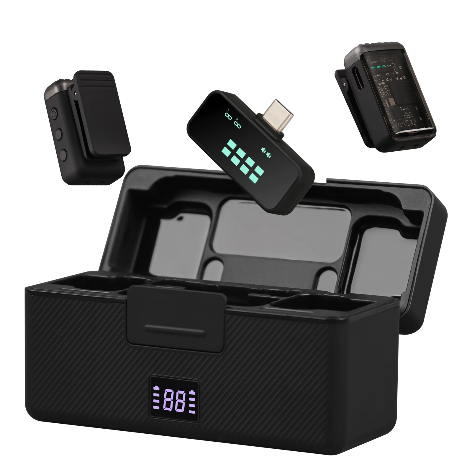 Беспроводной петличный микрофон Gooermi KS08 2.4G с частотой 48 кГц16 бит, технологией Crystal Voice и шумоподавлением DSP, радиус действия 30 м для камер и телефонов (art.: 3920dc3efdc38) - 3920dc3efdc38