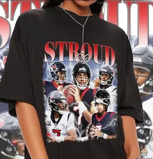 Рубашка CJ Stroud 90s ретро футболка черная рубашка хлопковая Классическая унисекс