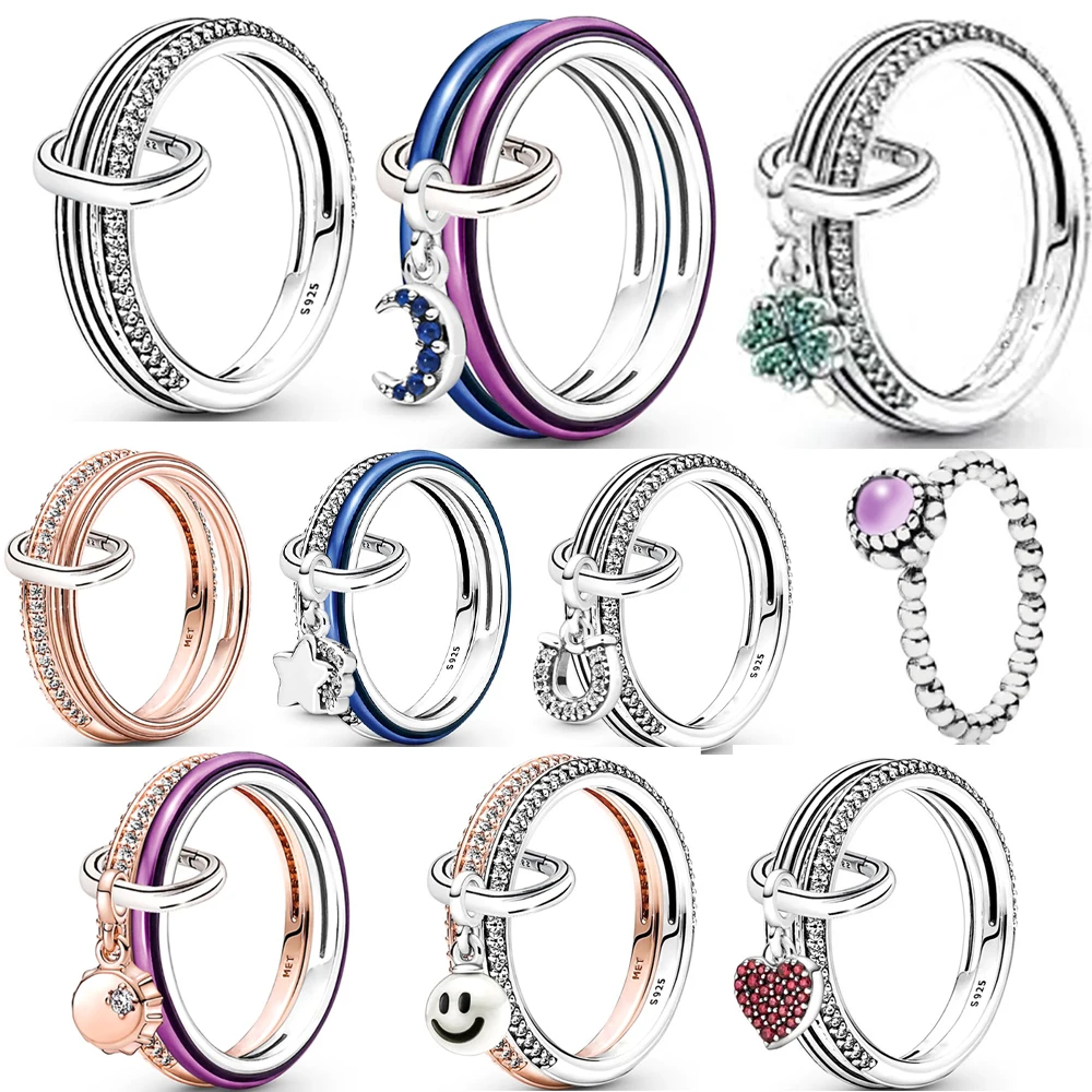 

Женское кольцо из серебра 2021 пробы, совместимое с Pandora Craft Gift 100%