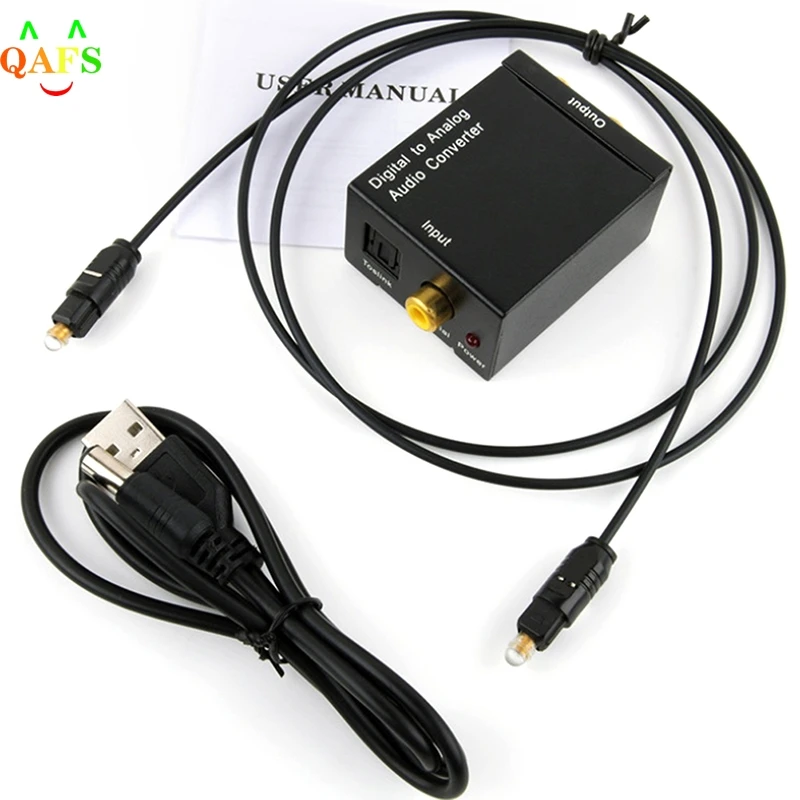 Купи Protable 3.5mm Jack Coaxial Optical Fiber Digital to Analog Audio AUX RCA L/R Converter SPDIF Digital Audio Decoder Amplifier за 259 рублей в магазине AliExpress