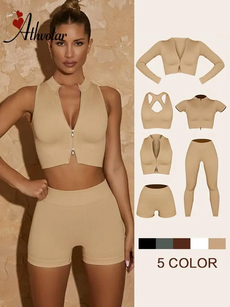 ATHVOTAR бесшовный комплект для йоги одежда спортзала женский спортивный