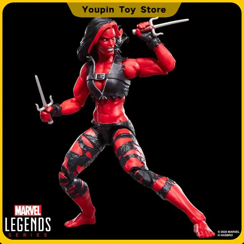 Фото Фигурка Marvel Legends Series Red She-Hulk, 6-дюймовая фигурка Халка, коллекционная модель, декор для комнаты, игрушка с подвижными суставами, подарок на день рождения №5