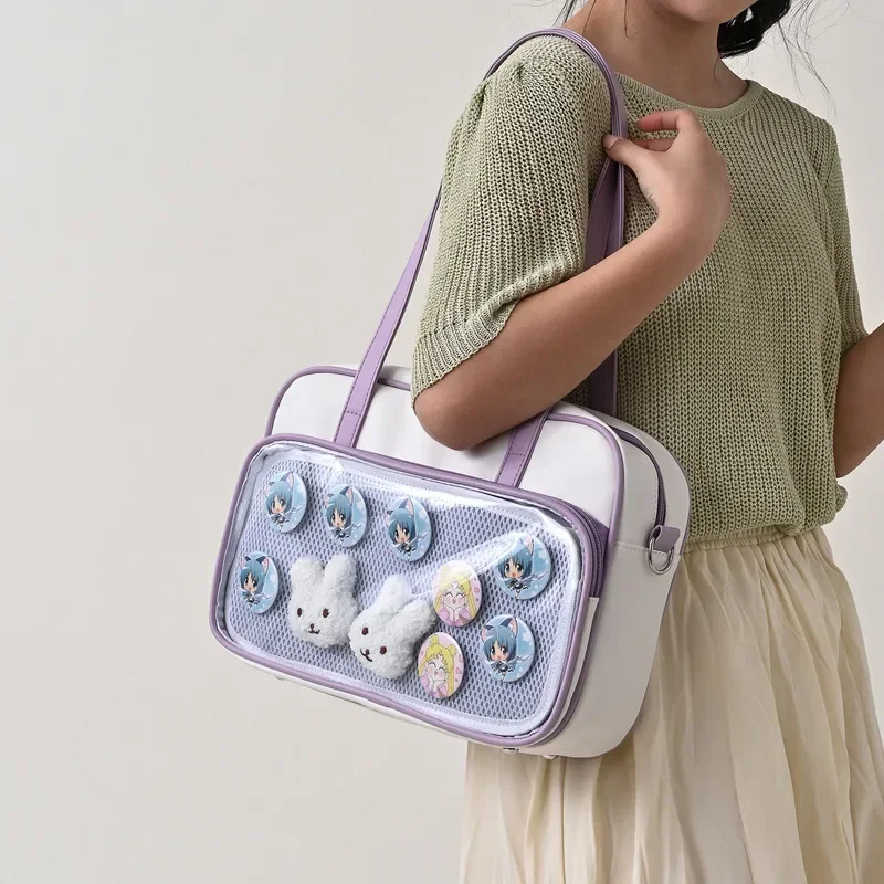 

Cute Japanese Shoulder Bags Fashion Transparent Ita Bag JK Lolita Crossbody Bag Unform Teenage Girls Bolso Mujer Large Capacity