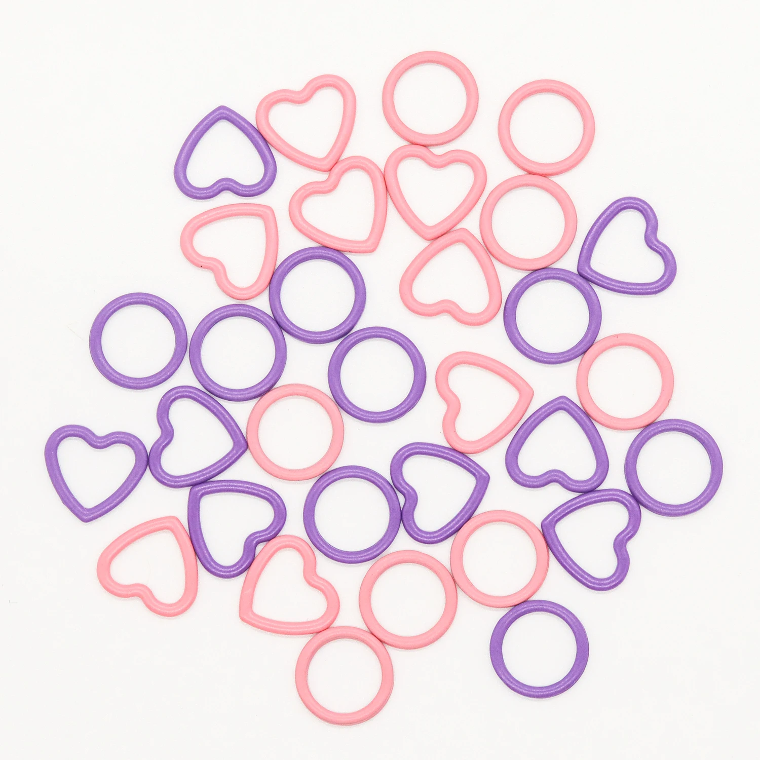 Металлический маркер для вязания круглый и в форме сердца гладкий крючком