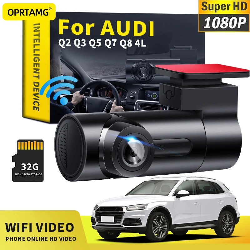 

OPRTAMG Car Dashcam For Audi Q2 Q3 Q5 Q7 Q8 4L 2001-2022 2021 2020 2009 2008 2007 2006 Car DVR MSC 1080P HD Camera WiFi dash cam