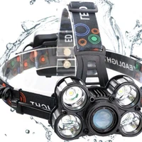 wholesale 4 modes focus waterproof head lamp 10000lm headlamp 5xml t6 rechargeable headlight led head torch