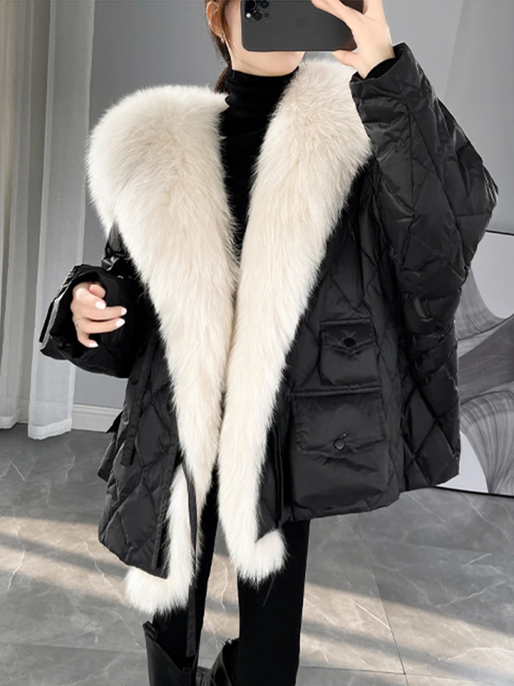 Winter Jackets 2022 New Detachable Faux Fox Fur Mid-Length Parka Cotton Jacket Lightweight Coat for Women Winter