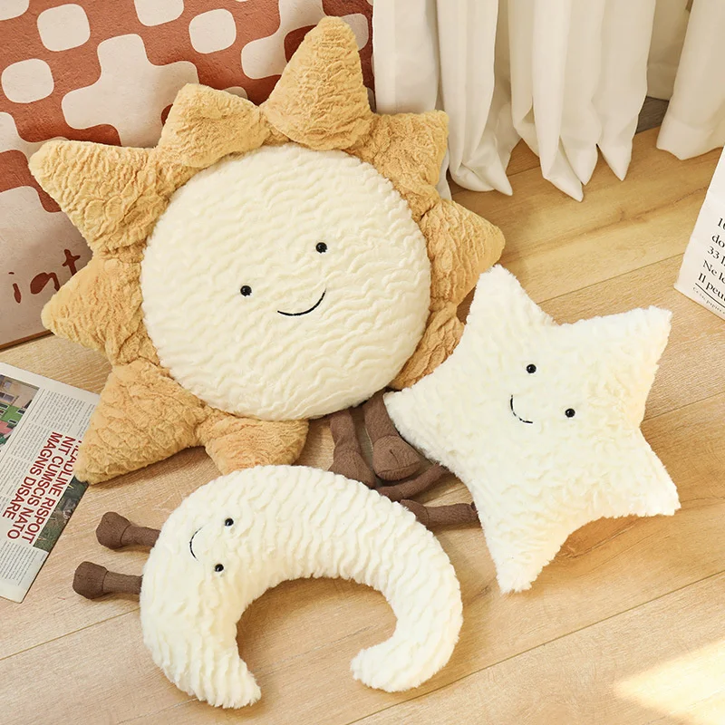 

Sky Series Stars Moon Sun Plush Toy Big Cuddly Soft Cute Lovable Plush Home Room Decor Birthday Gifts Pillows Toys for Girls