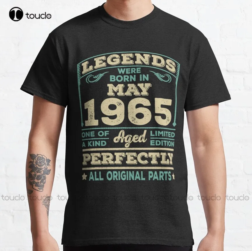 

Классическая футболка с надписью «Легенды на день рождения» (май 1965 года), 56 лет
