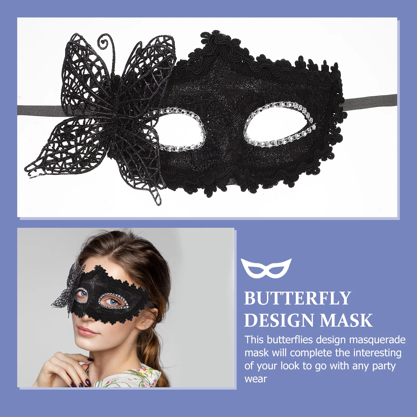 Полумаска с бабочкой женская для мужчин кружевная тушь ресниц реквизит дизайн