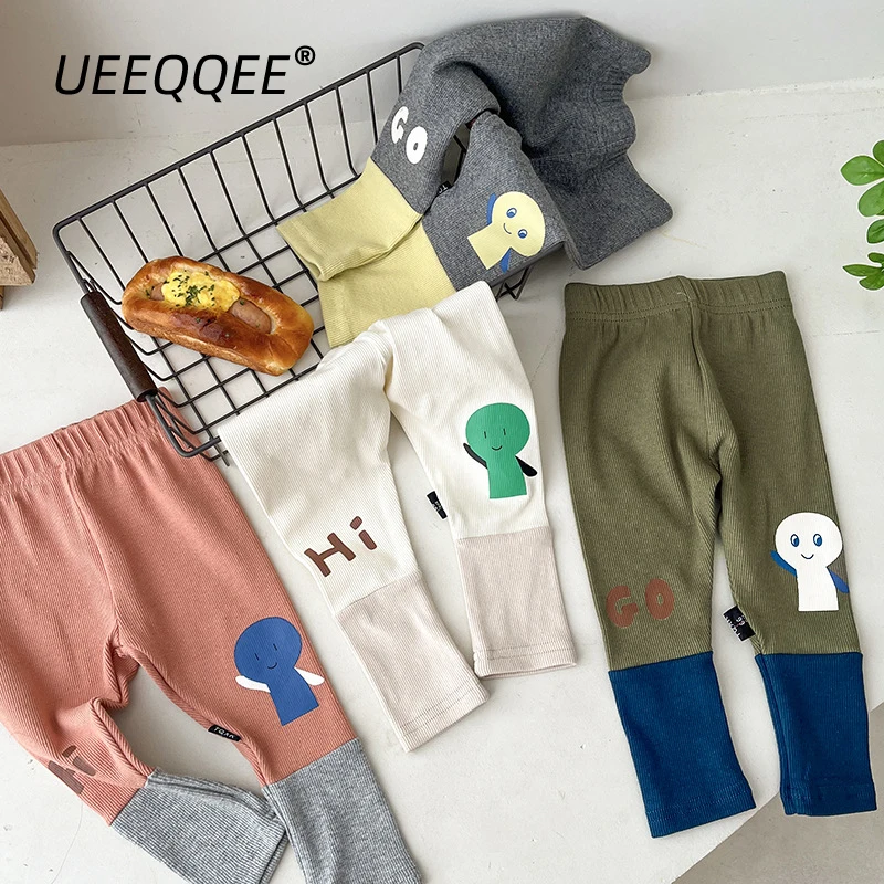 Cotton 2023 Spring Autumn New Baby Leggings Casual Patchwork Little Boys Girls Pants Infant Toddler Trousers Kids Wear For 0-4Y