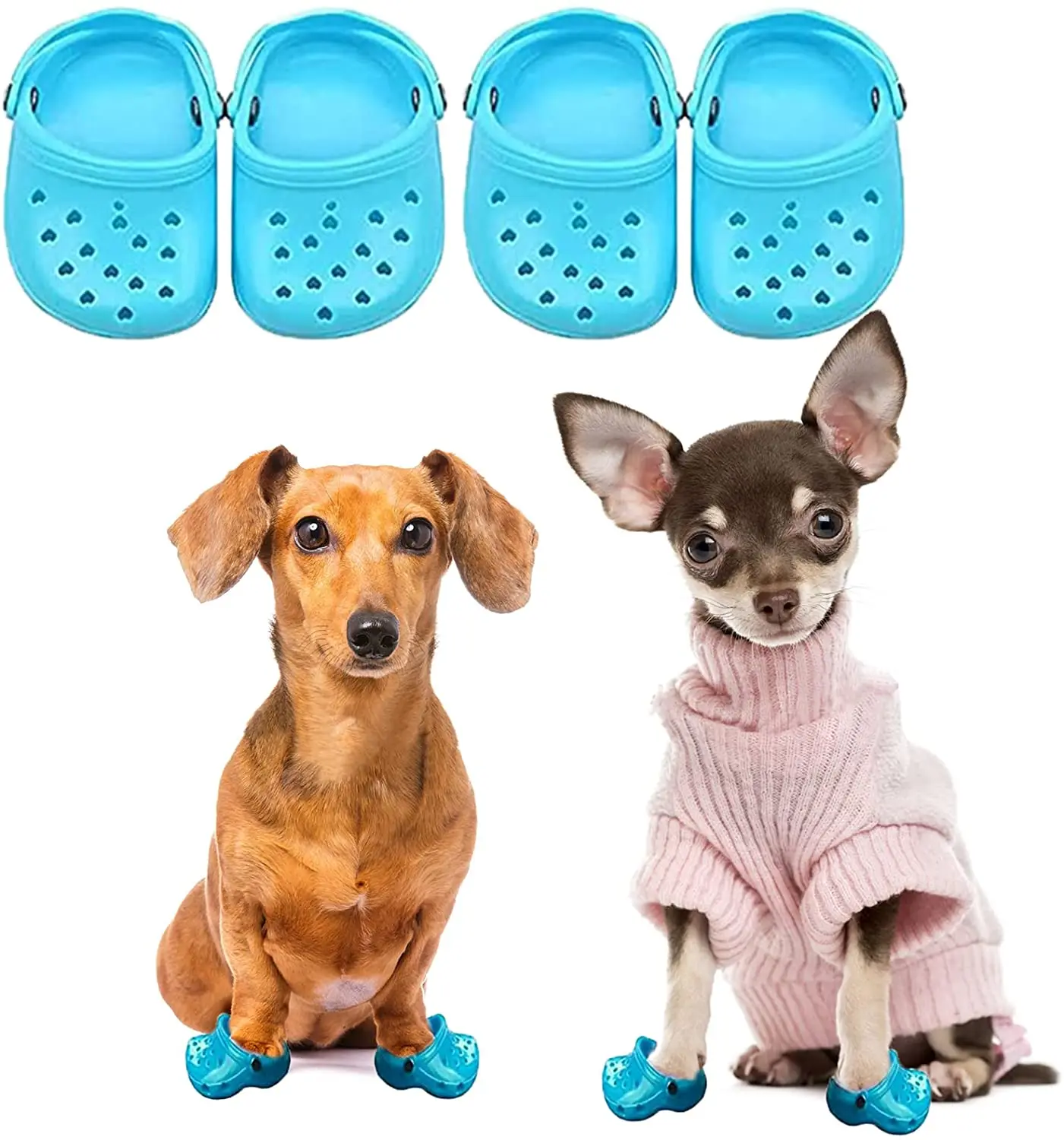 

2Pcs Pet Dog Croc,Summer Dog Shoes,Candy Colors Sandals with Rugged Anti-Slip Sole, Breathable Comfortable Dog Shoes Gift