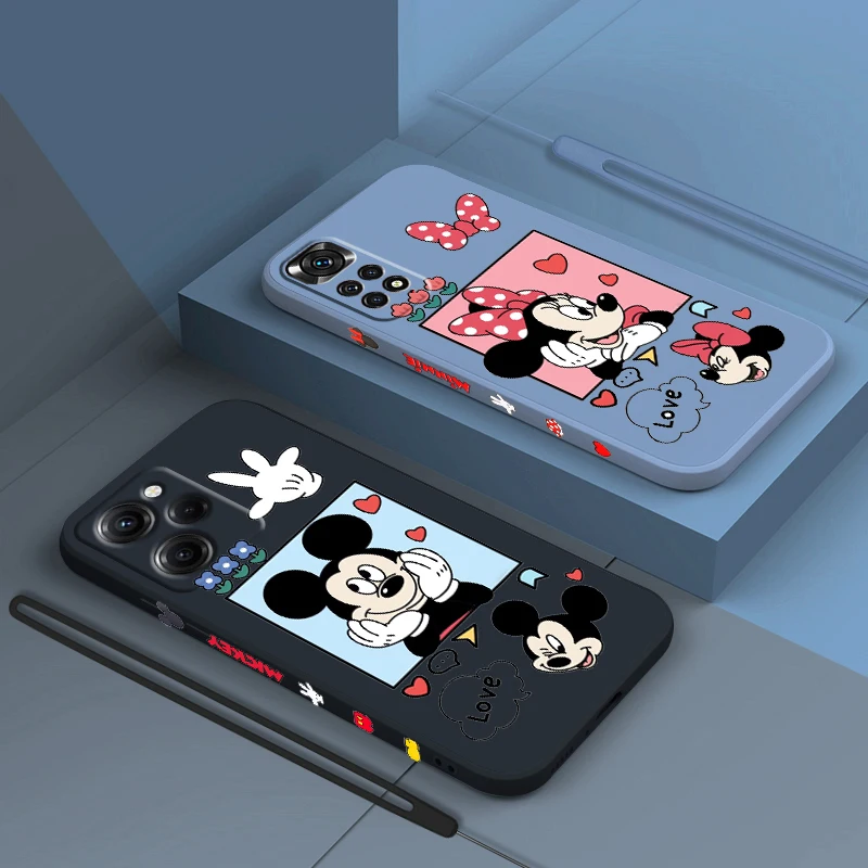 

Couple Minnie Mouse Mouse For Xiaomi Redmi Note 12 11 11T 10 10S 9 9S 9T 8 8T 7 Pro Plus Speed Liquid Left Rope Phone Case