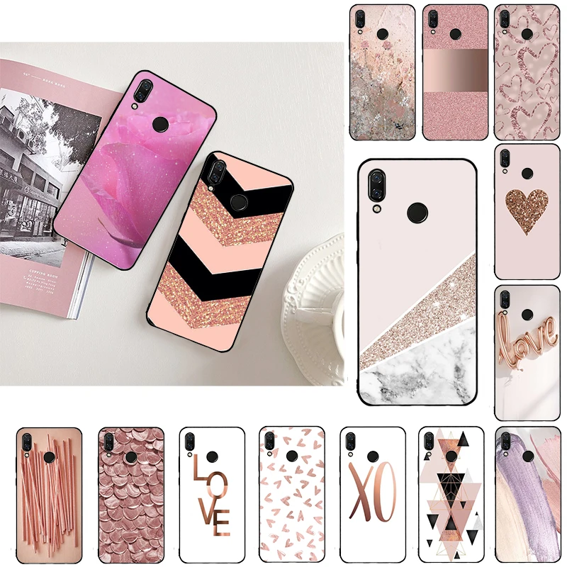 

Love Heart Gold Rose Marble Stripes Phone Case for Xiaomi Redmi Note 11 10 Pro Note 8 Pro 9Pro Note9 9S 10S 9T Redmi 10 9C 9A