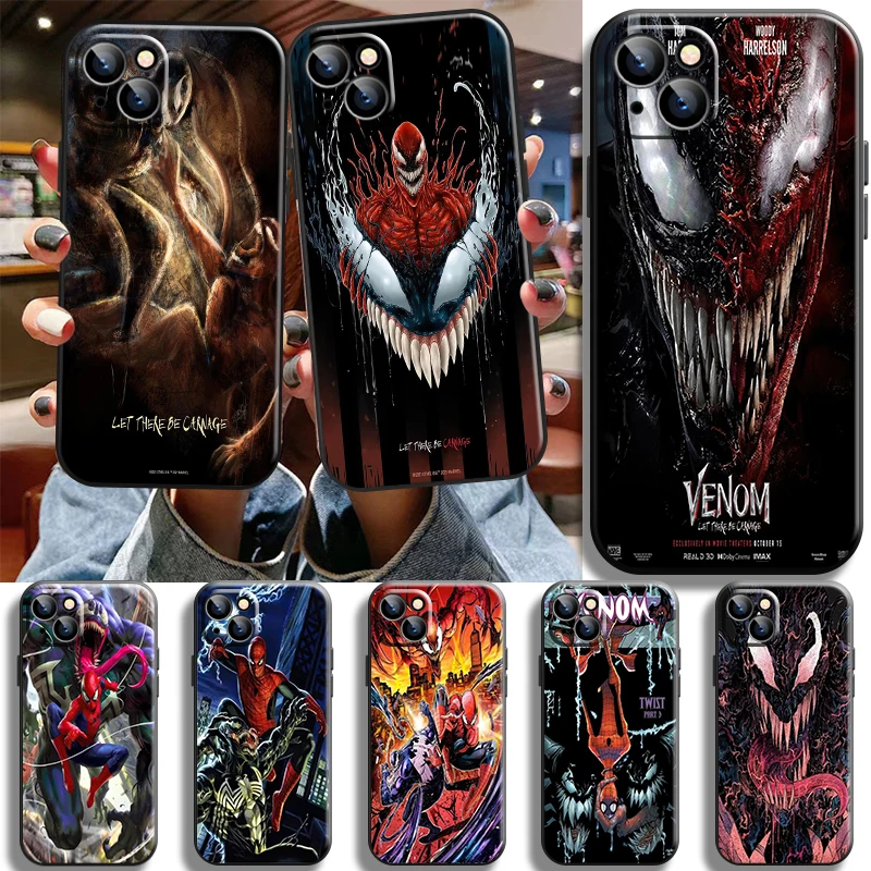 

Spiderman Venom Iron Man Phone Case For iPhone 14 13 12 11 Pro Mini X XR XS Max SE 7 8 Plus Full Protection Soft Shell