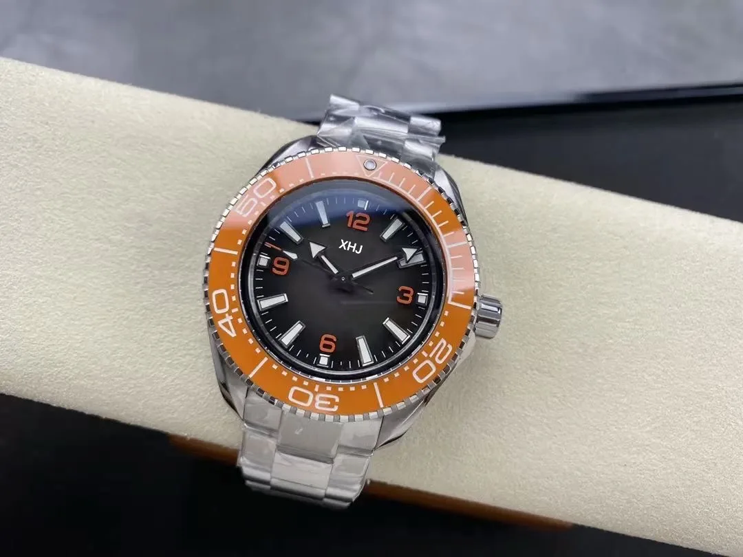 Роскошные мужские часы XHJ Orange Seamasters Planet Ocean Ultra Deep 6000 м лучшие механические с