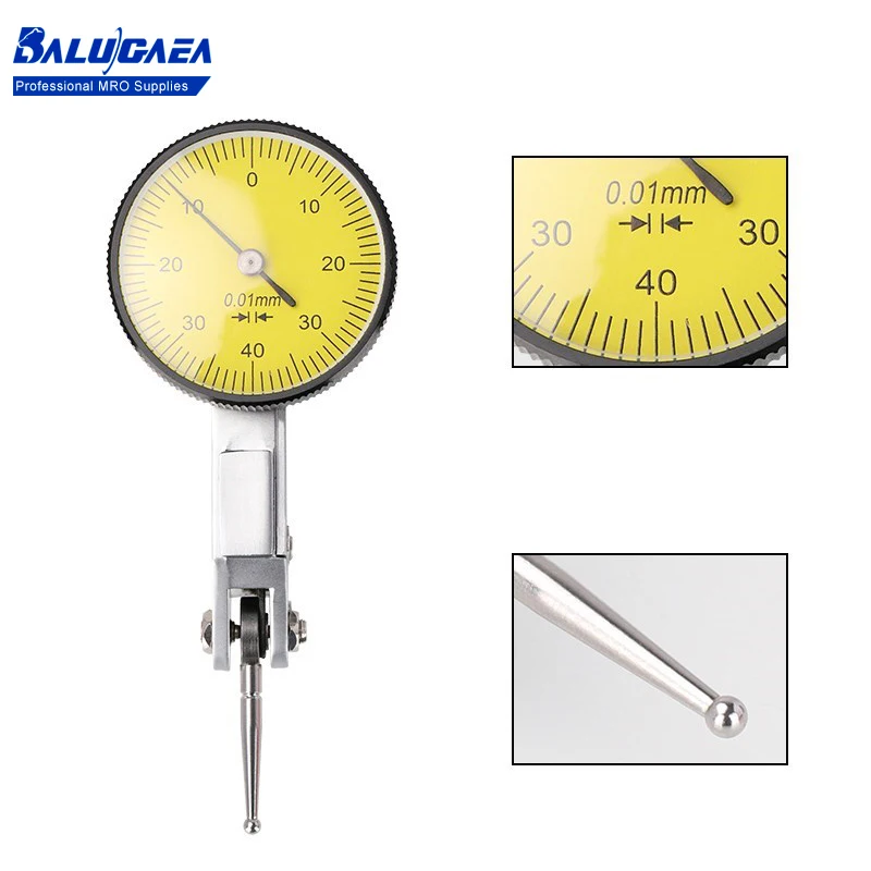 

0-0.8mm Level Gauge Scale 0.01mm Precision Metric Dovetail Rails Dial Test Indicator Dial Indicator Measuring Instrument Tool