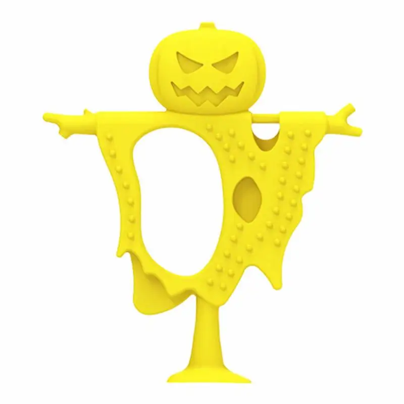 

Pumpkin Silicone Teether Silicone Soothing Teether Chew Toy With Suction Cup Soothing Chew Toy For Discomfort Gums Pumpkin Decor