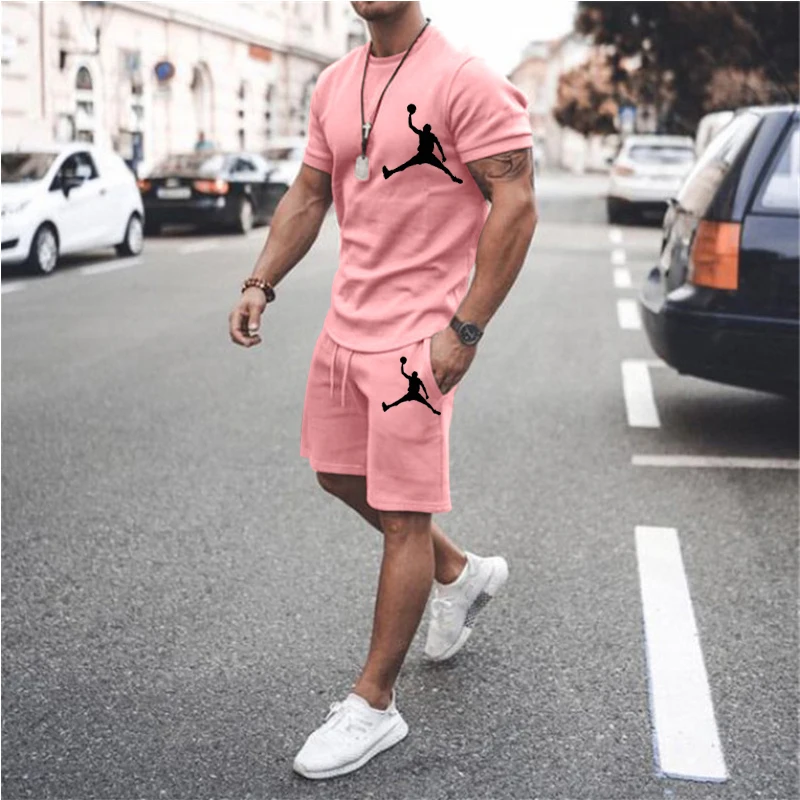Summer New Men's Clothing Fashion 2pcs Tracksuit Men Clothes Retro Beach Style 3D Printing T-Shirt Men's T-Shirt + Shorts Sets