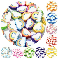 diy10mm 3050100 mixed clay bead polymer rainbow cloud spacer beads make bracelet necklaces silicone