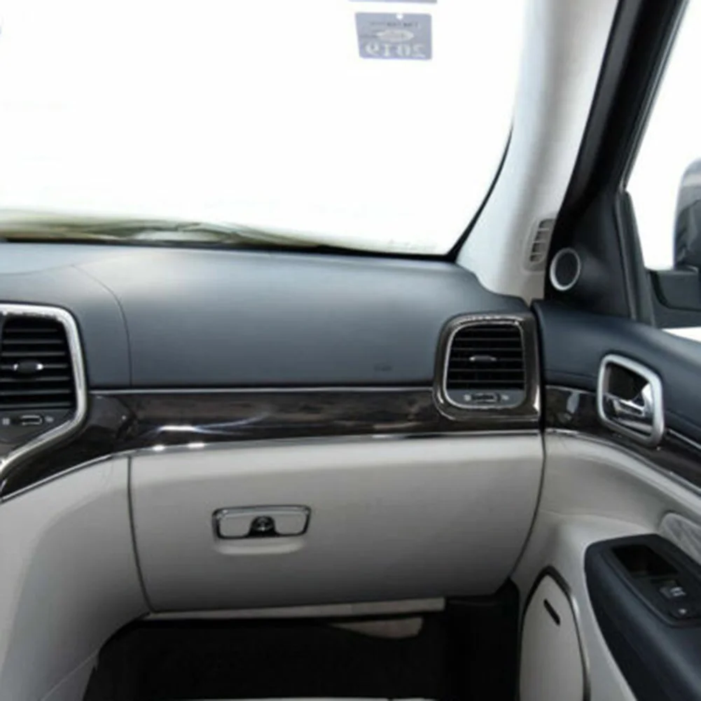 

Carbon Fiber Car Inner Air Condition Vent Cover Trim Decorative Outlet Frame Auto Accessories For Jeep Grand Cherokee 2011-2019