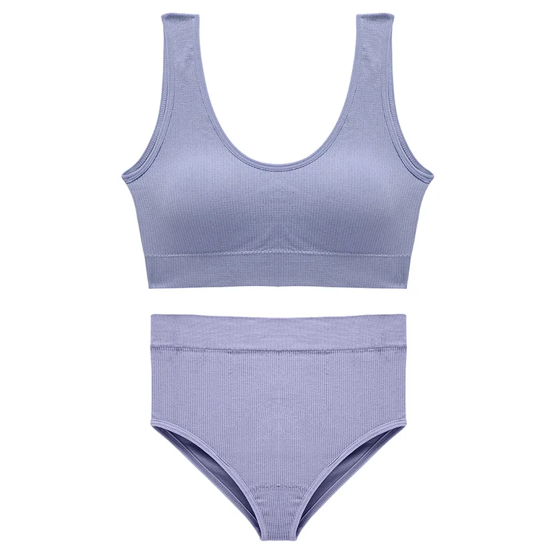 

Sport Women Underwear Set Seamless Bra Top Large Size Comfortable Wireless Lingerie Solid Padded Bra Suit Womens Lingerie Set