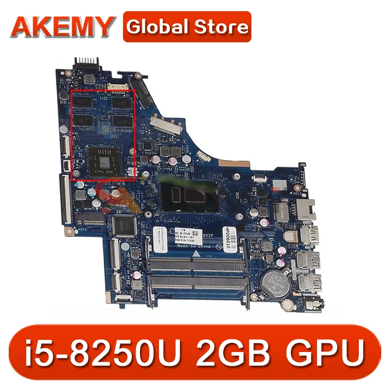 

Оригинальная материнская плата для ноутбука HP 15-BS 934910-001 934910-601 DKL50 LA-E802P с процессором SR3LA i5-8250U 520 2 Гб GPU Быстрая доставка