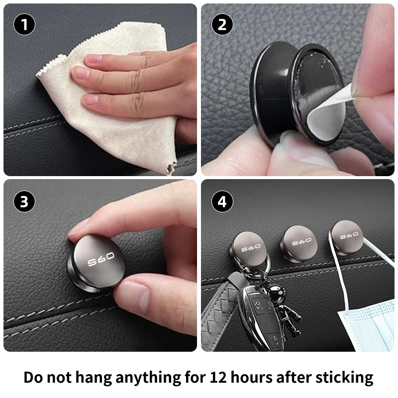 2/4 шт. мини-металлический крючок для хранения салона автомобиля аксессуары Volvo S60