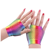 1 pair black girl womens short fishnet net gloves fingerless mesh gloves punk rock fancy night club party sexy fashion gloves