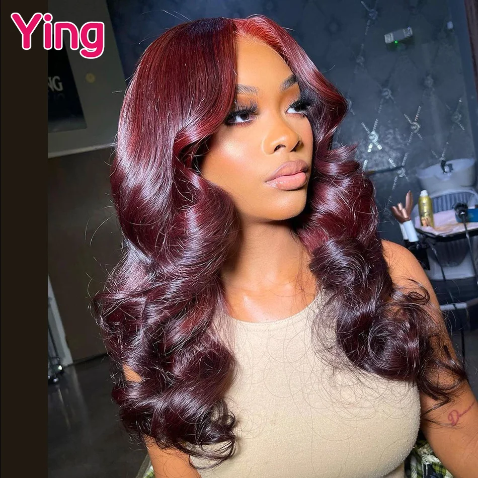 Ying Dark Brown Colored 13x4 Body Wave Human Hair Lace Frontal Wigs 30 Inch 180% Brazilian Remy 13x6 Transparent Lace Front Wig