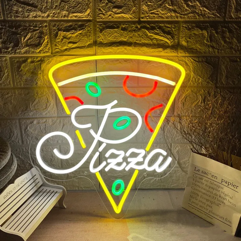 Pizza Light Food Neon Sign Custom,Restaurant Welcome Sign,Shop Signage,Food Sign,Kitchen Room Decor,Gifts for Pizza Lovers