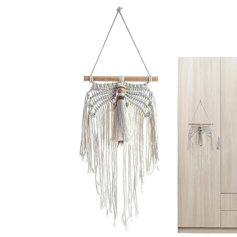 

Тканый гобелен Little Angel Wings в богемном стиле, кружевное настенное украшение для дома, спальни, гостиной, детской комнаты