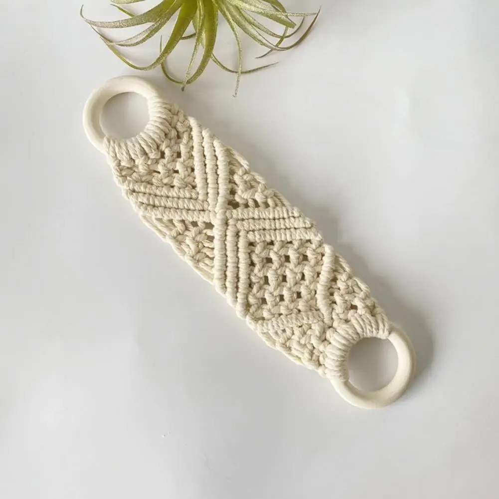 Вязаная крючком вешалка для полотенец кольцо в стиле бохо макраме держатель