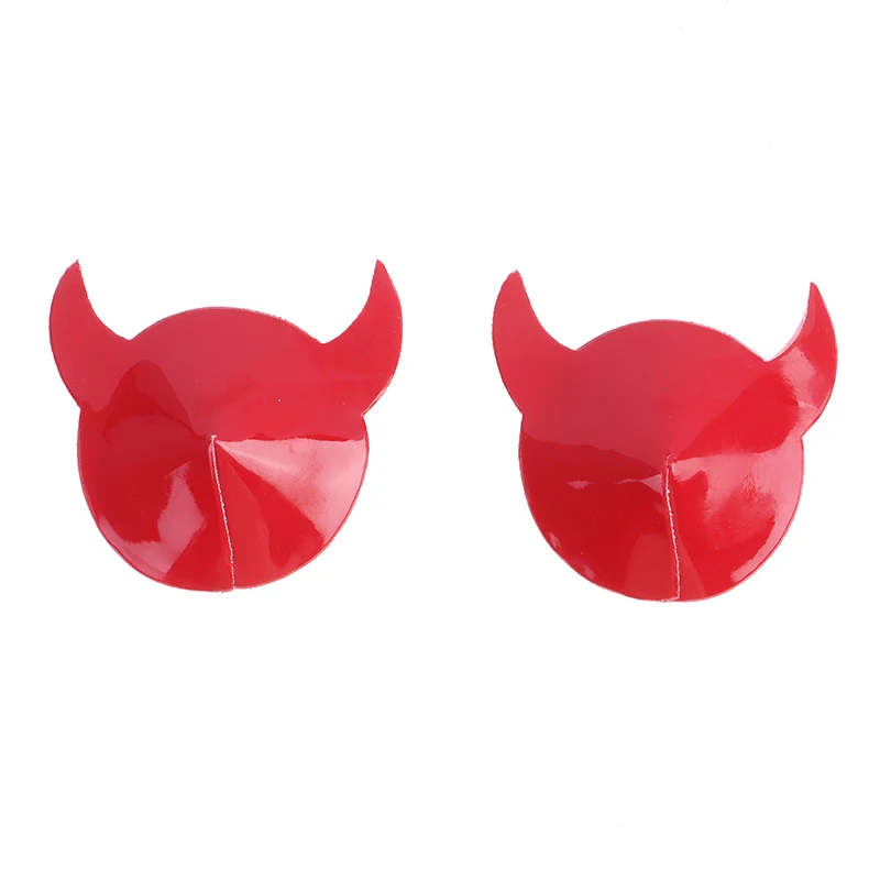 

1 Pair Paste Breast Horn Stickers Disposable Self-Adhesive Cloth Breast Pasties Pad Nipple Cover Bra Sexy Devil Nipple Stickers