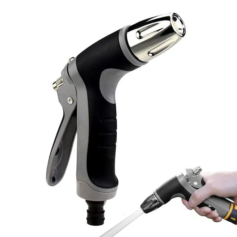 

High-Pressure Car Wash Hose Nozzle Ergonomic Handheld Hose Water Nozzle Rustproof Car Wash Hose Nozzle With Multiple Spray Modes