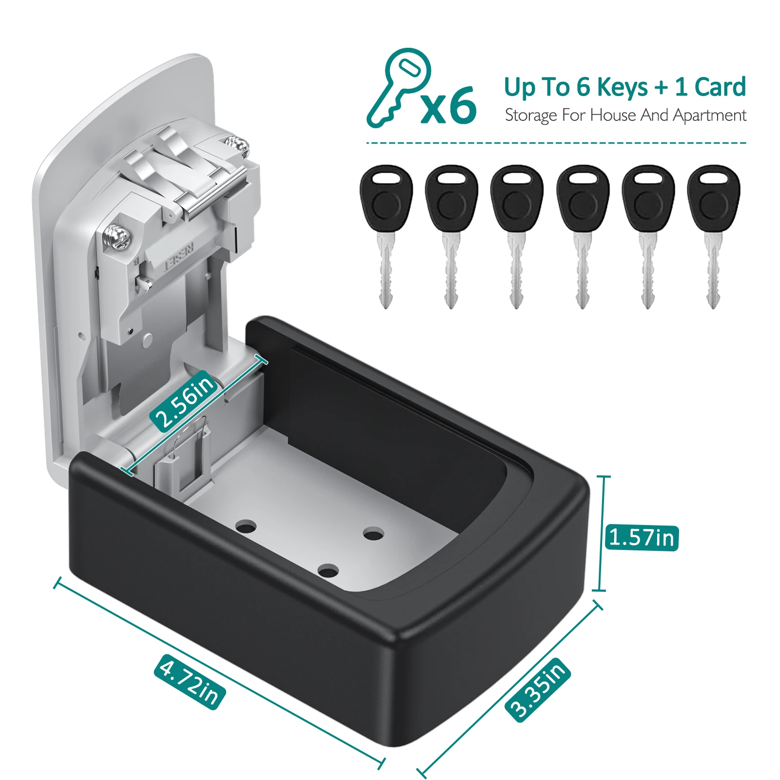 Pаспродажа Ящик для ключей LENCENT с паролем для улицы, ящик для хранения ключей с креплением на стену, секретный ящик для хранения ключей, органайзер, 4-зна...