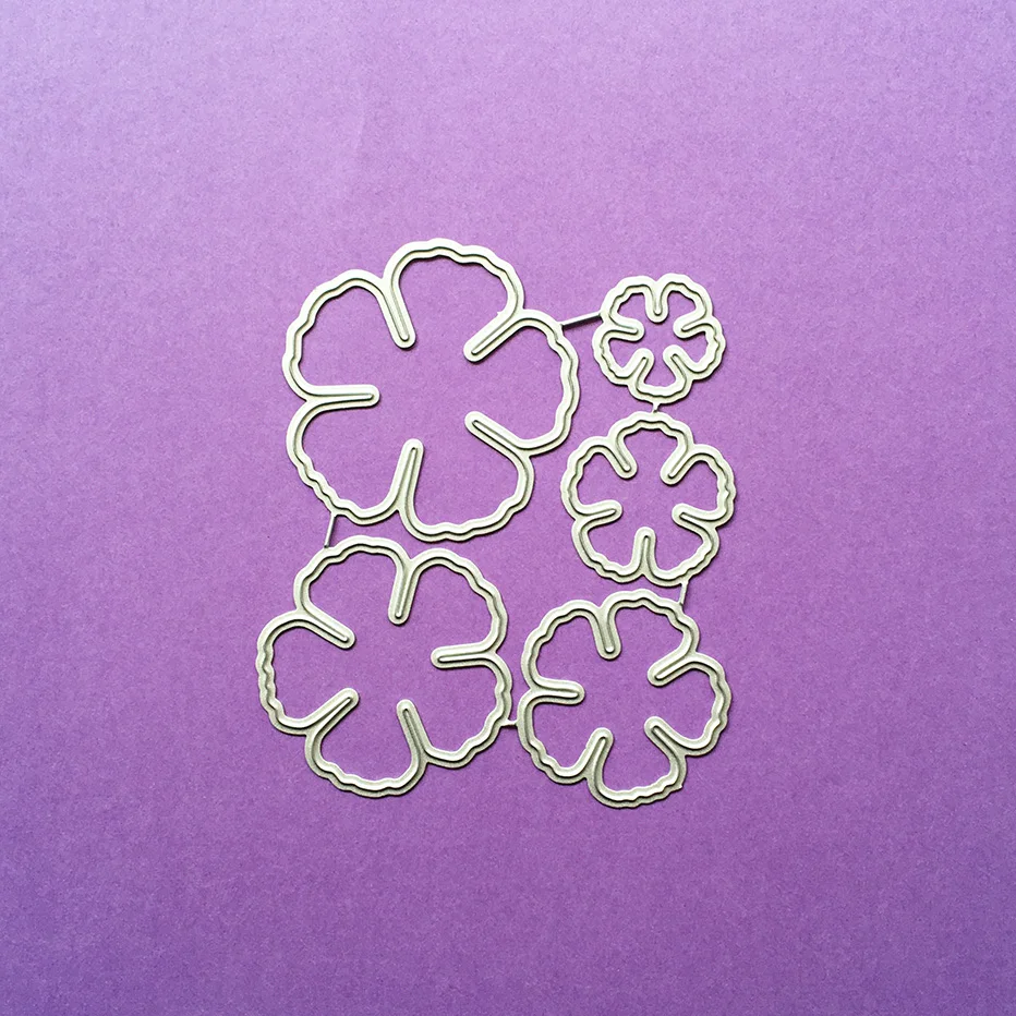 Вырезанные штампы с пятью лепестками для скрапбукинга оформление сделай сам