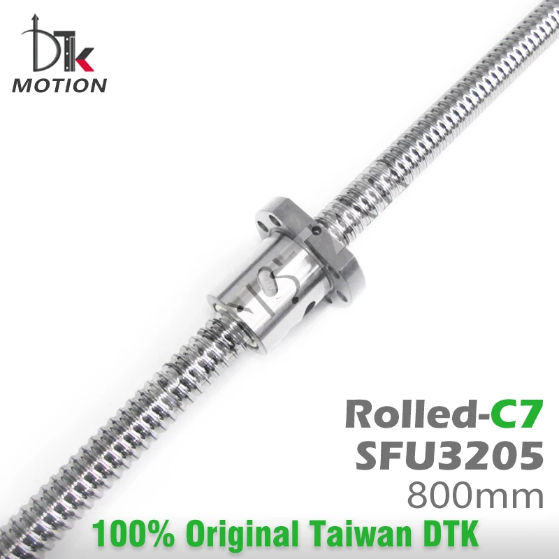 

DTK Taiwan SFU3205 Rolled C7 Lead 5mm R32 Ball Screw 800mm Thread Shaft High Precision Flange CNC Replace TBI Spindles Panstar