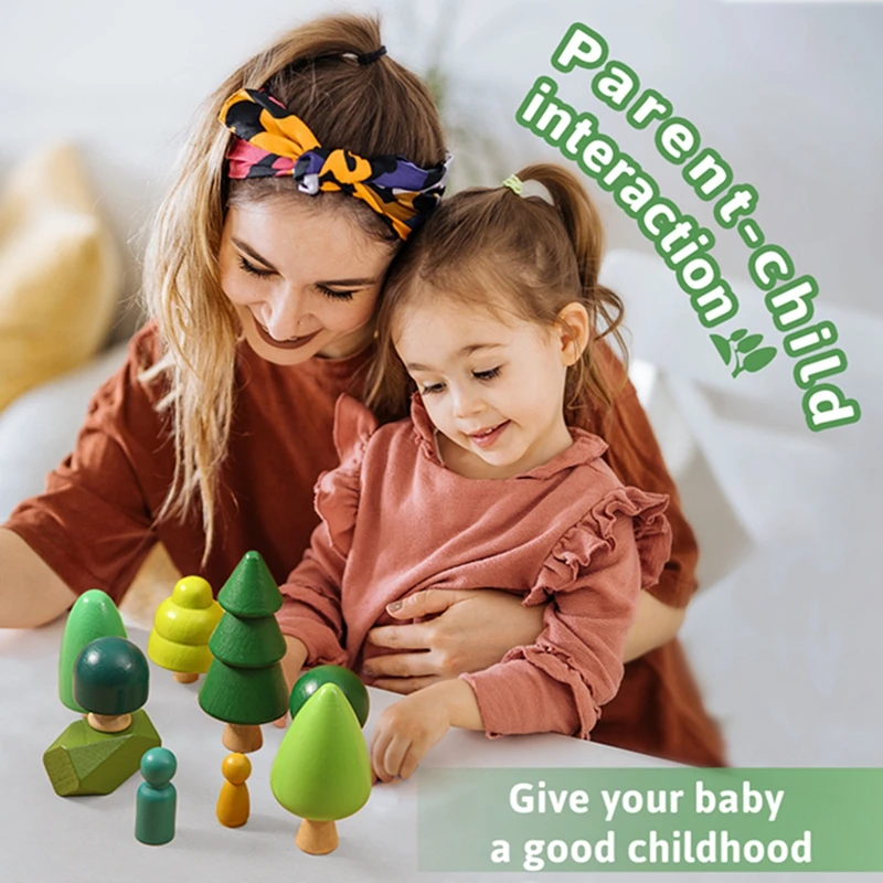 Деревянный строительный блок игрушка натуральная имитация дерева деревянные