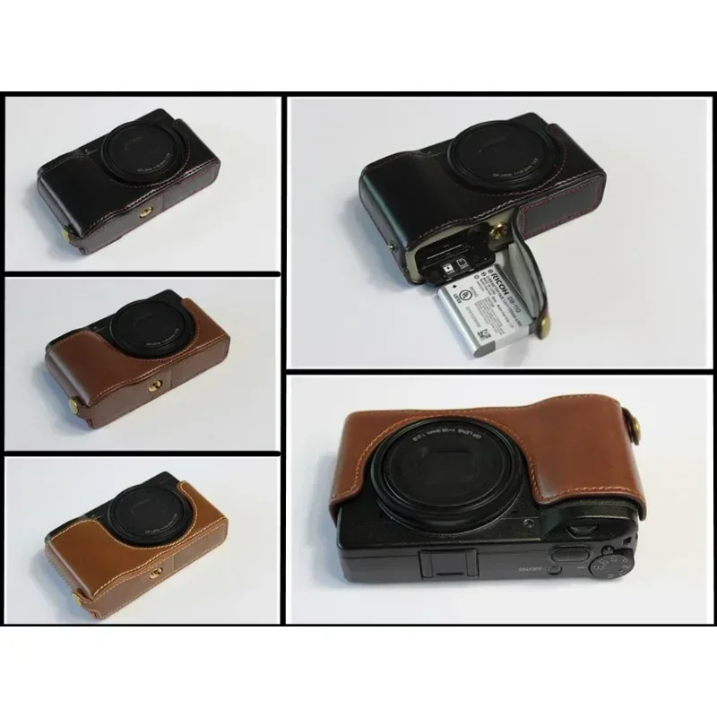 Чехол из искусственной кожи полукрышка сумка Camere для Ricoh GRIII GR3 GR-3 с отверстием