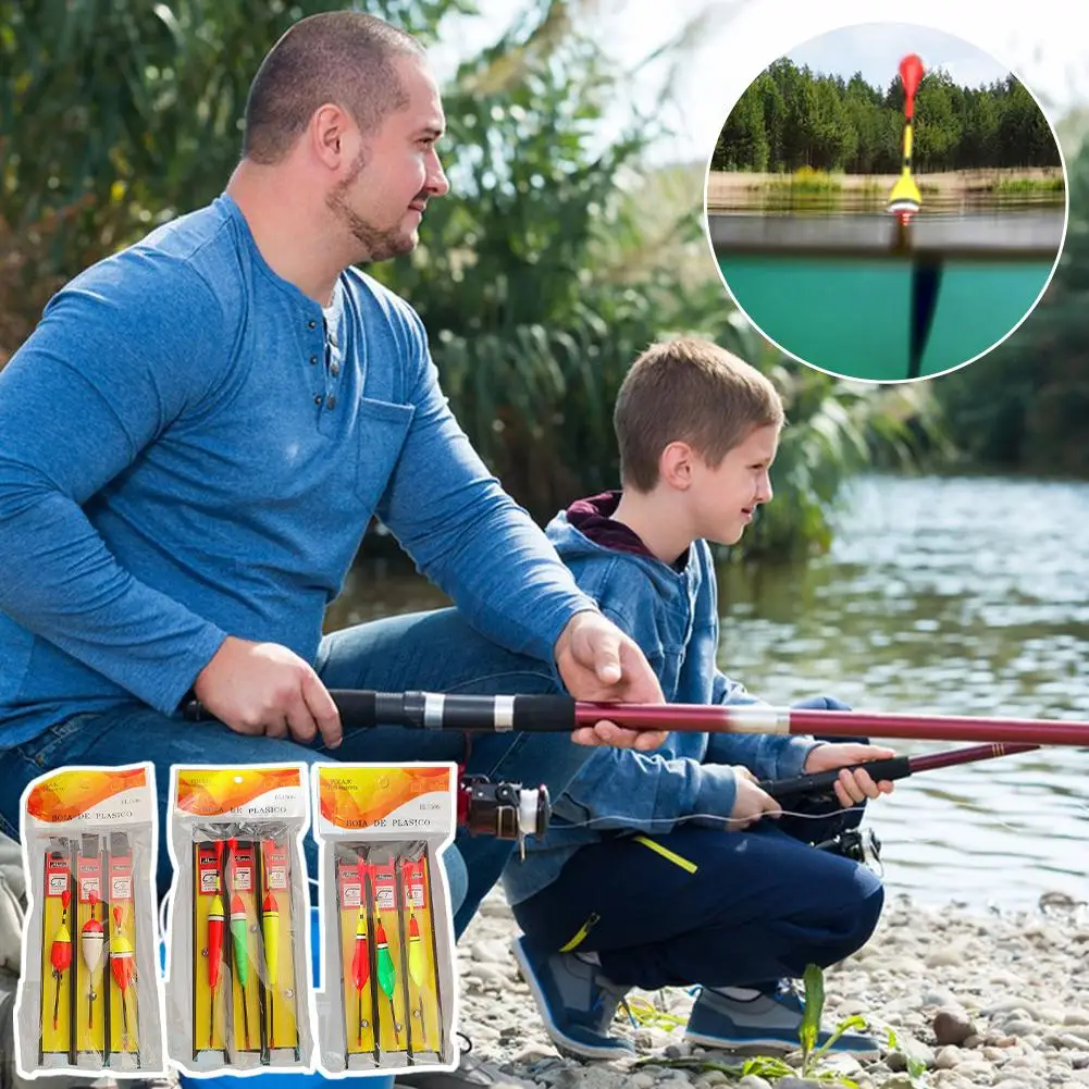 

Outdoor Fishing Floats Set 3pcs/Pack Buoy Bobber Wood Float Tube Boat Fishing For Fishing Accessories 3 Style H3P3